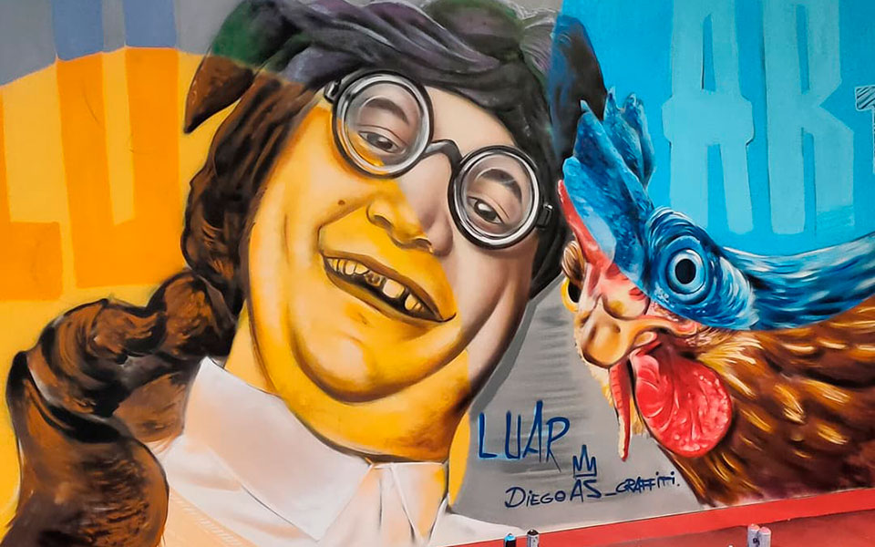 Graffiti de Touriñan (personaje televisivo) y sus gallinas